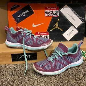 L.L. BEAN-girls purple/auqa low top running shoes